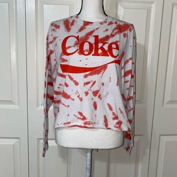 coca Cola coke tie dye cropped long sleeve shirt - Picture 2 of 10